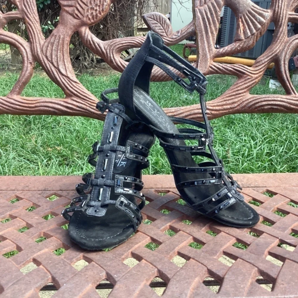 New York Transit Value Me Small Heel Rhinestone Heels - Picture 8 of 9